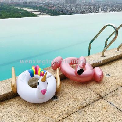 Children's thickened waist band rose gold unicorn children's swim ring