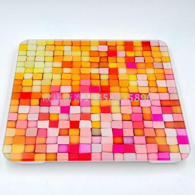 Popular fashion household toughened glass LED electronic scale human health weight cartoon geometric colorful