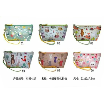 New color printing cute cartoon hand - held cosmetic bag T - shaped cosmetic bag small acceptance bag