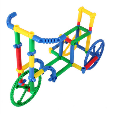 The Plastic tubular building block pipe assembling and assembling building blocks for children puzzle manufacturers direct sales