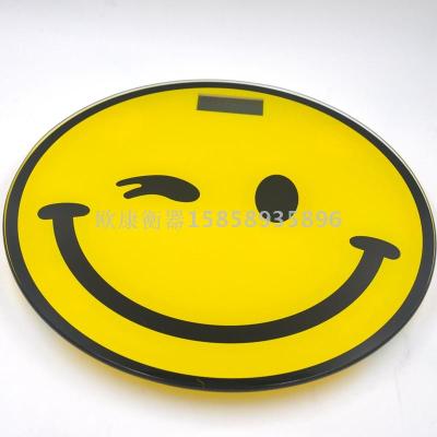Students accurate family with toughened glass cartoon cute miniature human electronic scale weight smiling face