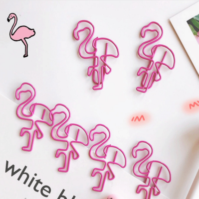 Flamingo paper clip pink soft cute princess is a cartoon animal fire bird hunting paper clip