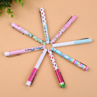 Transparent plastic tube packaging cute little pure and fresh style ball pen With the design of cap
