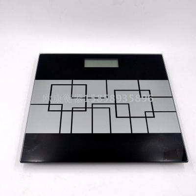 Popular fashion household toughened glass LED electronic scale human health weight 180kg simple