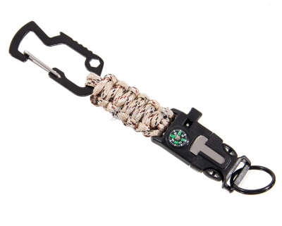 Outdoor goods selling hot seven core umbrella rope mountaineering survival key chain 