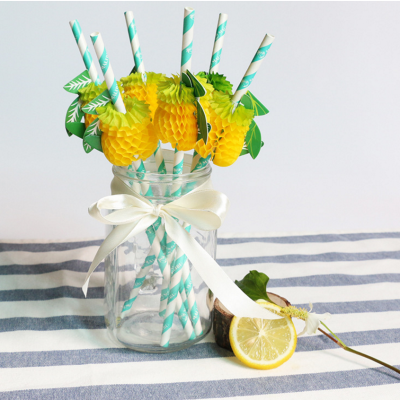 Pineapple paper straw environmental protection paper straw art straw bar supplies cocktail straw