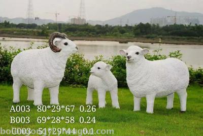 Simulated goat three horticultural resin furnishings