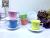 Hot selling creative new ceramic cup saucer macaron coffee cup saucer set flower tea set afternoon tea