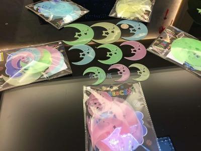 New Moon Luminous Stickers Fluorescent Sticker Factory Direct Sales Removable Creative Children's Room Bedroom Decoration