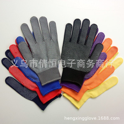 Manufacturer labor protection arm-13 needle nylon point anti-skid gloves nylon driver