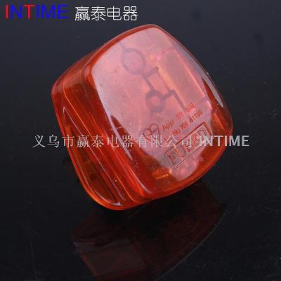 British 13A 3 flat pin top plug red color transparent case with fuse