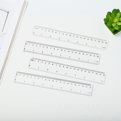 Binbin stationery school supplies 20cm transparent ruler transparent stationery ruler