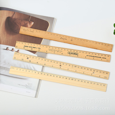 [manufacturer wholesale] direct selling wooden ruler 30cm sewing thread measuring garment ruler science and environmental protection