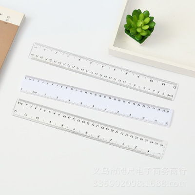 [manufacturer wholesale] 30cm plastic transparent ruler test measuring student stationery scale ruler