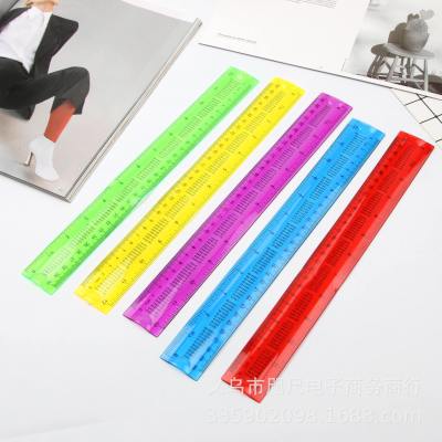 Bin Bin bin-bin stationery factory direct sales can be bent 30cm flexible ruler folding constantly candy color can be bent ruler