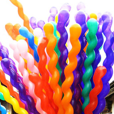 Thickened screw spiral balloon bar KTV party supplies long shaped toy balloon 2.5 g hemp balloon