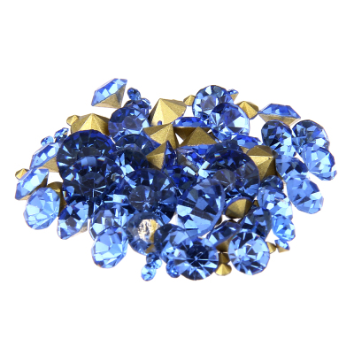 Nail Glass Rhinestones Light Sapphire Color Mini Pointback Crystal Stones Loose Strass Bead DIY Nail Art Decoration