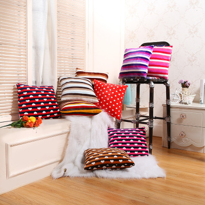 Cross - border creative stripe pillow sofa with core as plush candy color car pillow gift manufacturers wholesale