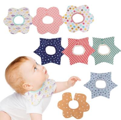 Cotton Baby Waterproof Bib Baby Bibs Cartoon 360 Degree Rotating Flower Children Petal Bib Wholesale