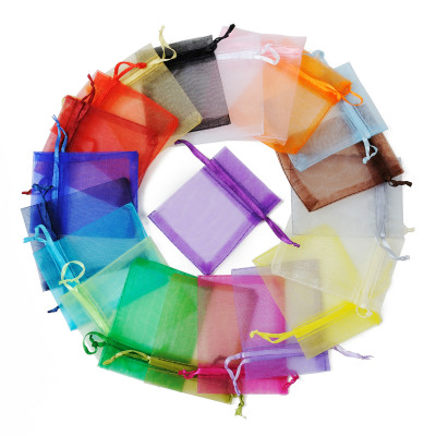 Spot Organza Gift Yarn Bag 13*18 Drawstring Bundle Ornament Packaging Yarn Bag Plain Aromatherapy Pendant Yarn Bag