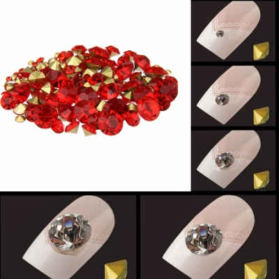 Nail Rhinestones Siam Color Mini Pointback Crystal Stones Loose Strass Bead DIY Nail Art Decoration  