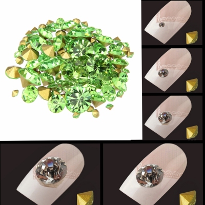 Nail Sticker Rhinestones Peridot Color Mini Pointback Crystal Stones Loose Strass Bead DIY Nail Art Decoration