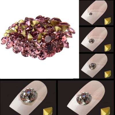 Nail Art Rhinestones Light Amethyst Color Mini Pointback Crystal Stones Loose Strass Bead DIY Nail Art Decoration  