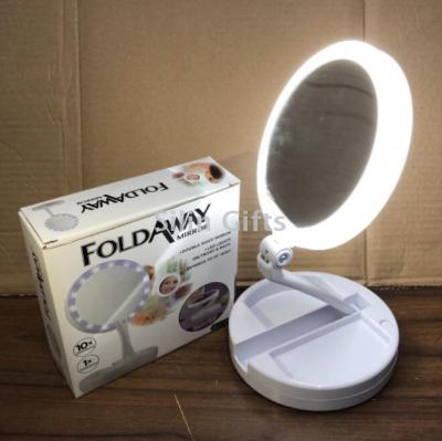 Folding LED Mirror with lamp beauty cosmetic mirror large desktop double face cosmetic mirror magnifying glass Gifts