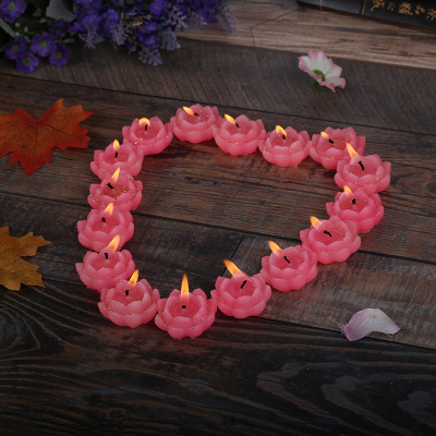 Rose Pattern Pink Candle Lotus Confession Romantic Birthday Ideas Candle Display Picture Factory Handmade Customization