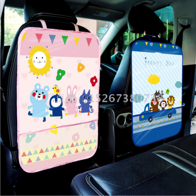 Children's anti-kicking pad cartoon waterproof can scrub car seat anti-kicking pad protection cushion seat back hanging