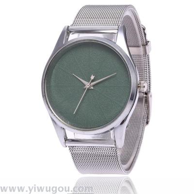 Foreign trade hot style fashion silver color frosted mesh with male and female students watch student watches