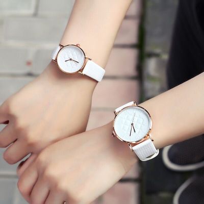 Fashion sales college wind rose gold stereoscopic geometric dial strap lovers watch girlie watch ladies watch