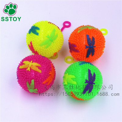 7.5cm sparkle ball dragonfly ball with BB whistle sound sparkle ball sparkle ball children's toys