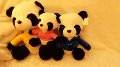 Dressing panda happy sisters plush toy manufacturers direct international trade city b1-7 street 0956 storefront