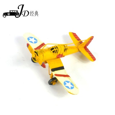 Vintage iron art mini aircraft household creative gifts collection of living room and study setting