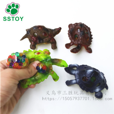 The new TPR tortoise squeezes The grape ball soft rubber child pressure toy explodes The bead The tortoise squeezes The vent ball
