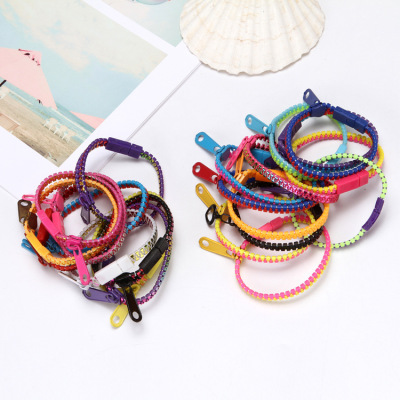 New style handchain Korean version of ol candy personality fluorescence zipper bracelet accessories wholesale