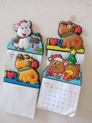 Creative PVC cartoon pig bookmark lovely lovely Christmas series custom plastic bookmarks