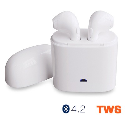 HBQ I7 TWS wireless bluetooth headset with two earphones with rechargeable stand stereo headphones