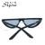 Triangulated retro cat's eye half-frame cut edge sunglasses street style fashion sunglasses 18245