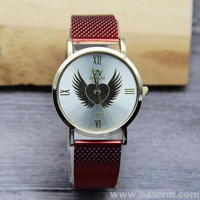 New style fashionable hot - selling angel's wing color imitation net band watch lady