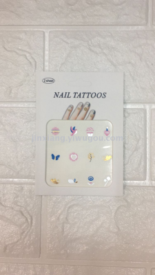 Gold and silver colorful nail tattoos stickers 