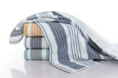 Linen towel cover with thick stripes British style gift