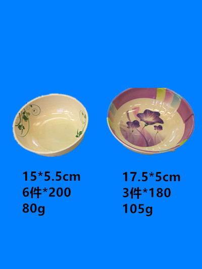 密胺餐具密胺库存现货内贴花碗外销爆款