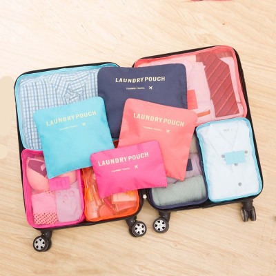 Korean version travel bag six pieces of clothing collection bag, six pieces of pure color packaging