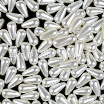 Yiwu straight hole beads 6*12mm drop double hole imitation pearl beads diy bead manufacturers direct sales