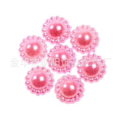 Wholesale paint small sunflower beads color pattern plastic pearl clothing accessories
