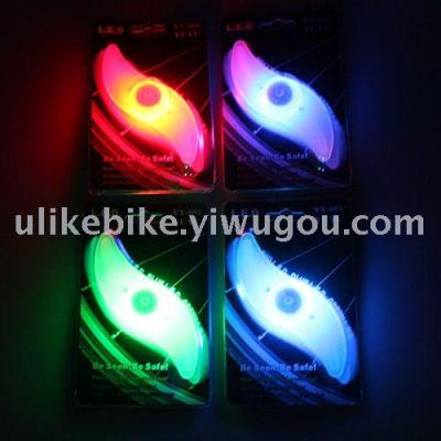 Mountain bike bicycle fire wheel willow leaf spokes LED steel wire lamp frog lamp cycling equipment accessories