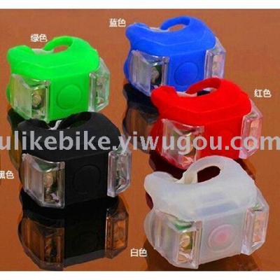 Mountain bike six generations of two-eye silicone warning frog lamp bicycle taillight cushion lamp