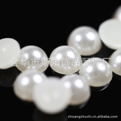 Yiwu wholesale cylinder ircle baking loose beads fashion millinery hair decoration material half 6mm imitation pearl accessories